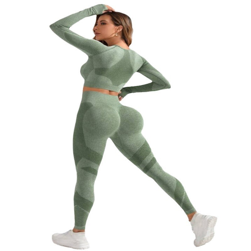 Seamless Long Sleeve Peach Butt Leggings Workout Set for Women Quick Dry Ultra Stretch Yoga Outfit for Comfort and Performance