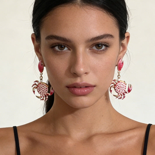 Charming Summer Beach-Inspired Colorful Crab Alloy Earrings – Fun, Trendy, and Perfect for Every Casual Look!