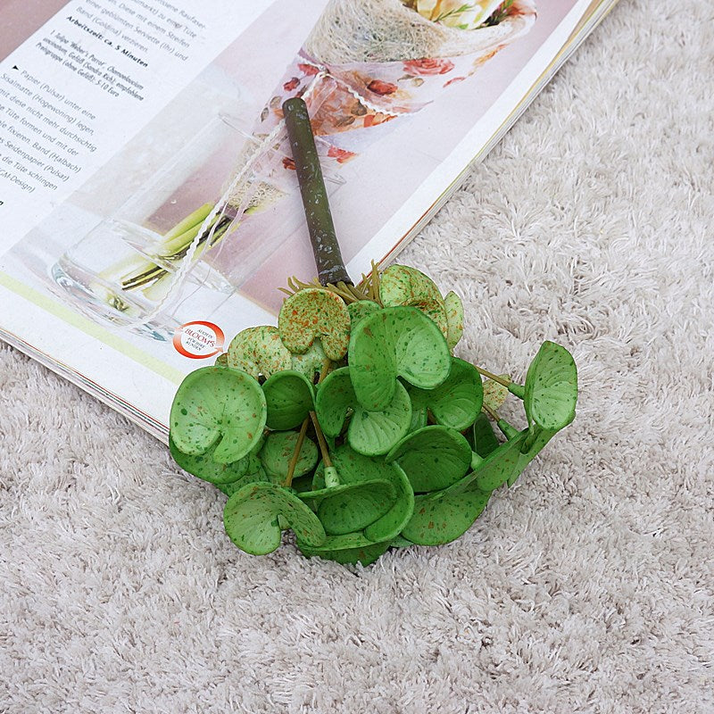 Lifelike Potted Soft Rubber Money Plant with Red Anthurium Leaves - Perfect for Home Décor and Stunning Landscape Accents - Realistic Artificial Greenery for Effortless Style