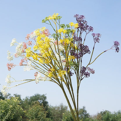 Lifelike Faux Fennel Flower Branches - Versatile Plastic Home Decor for Weddings, Rustic Touches, and Seasonal Arrangements