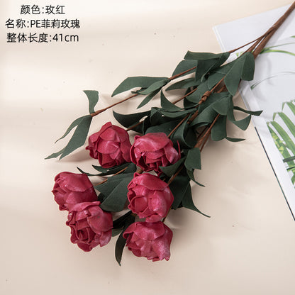 Stunning Faux Peony Roses for Home Decor - Perfect Wedding Bouquet, Aisle Decorations, and Floral Wall Art - PE Material - Model MW09918