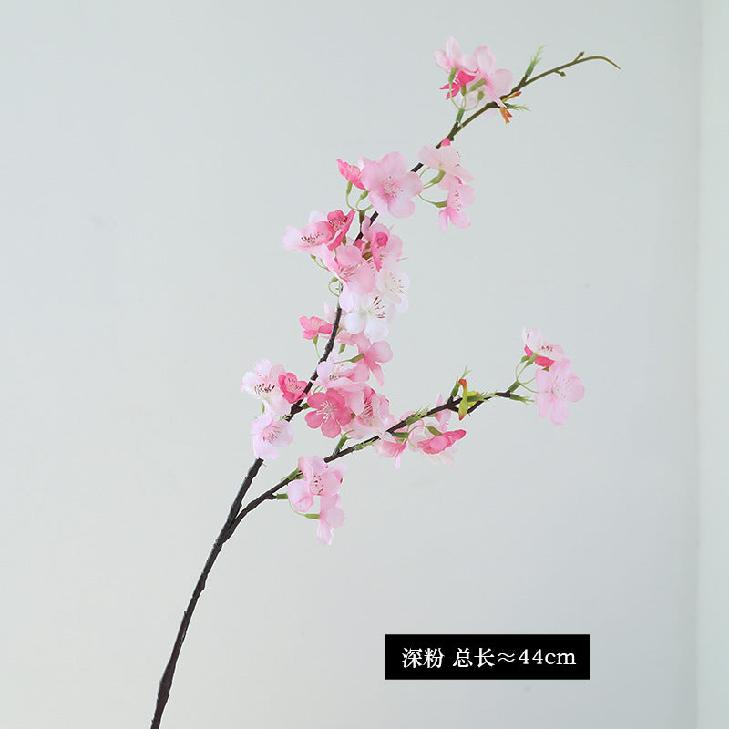 Realistic Double Branch Cherry Blossom Stems - Long Faux Silk Flowers for Wedding Decor, Aisle Arches, and Event Enhancements