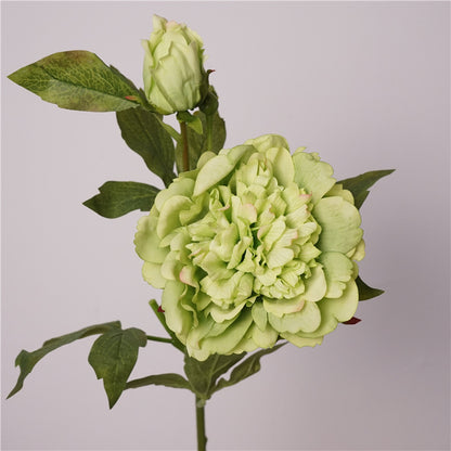 Lifelike Green Peony Artificial Flowers - Moisture-Enhancing Touch, Perfect for Indoor Dining Table Arrangements, Staging, and Photography Props