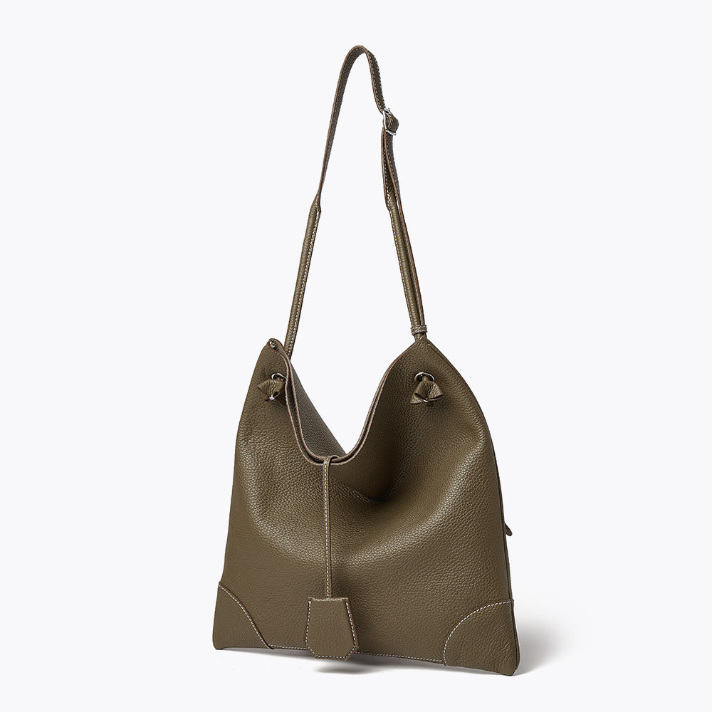 Vintage Inspired Genuine Leather Mini Tote Bag Spacious Crossbody Purse in Full Grain Cowhide Unique Design for Fashion forward Individuals