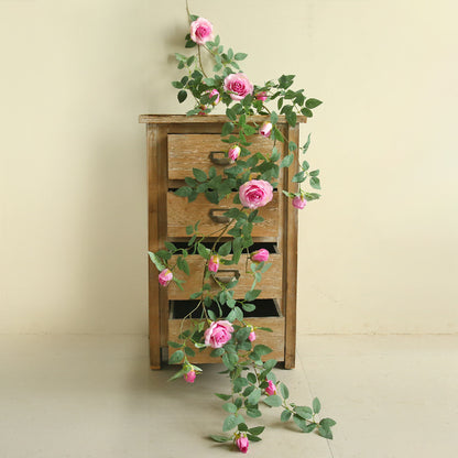 Lifelike Artificial Rose Vine – Perfect for Heartfelt Home Décor, Living Room Ceiling Décor, and Stunning Indoor Landscape Design