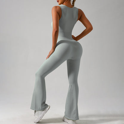 High Performance Yoga Bodysuit with Flared Pants Sculpting Lift Promoting Fitness Outfit for Maximum Comfort and Style