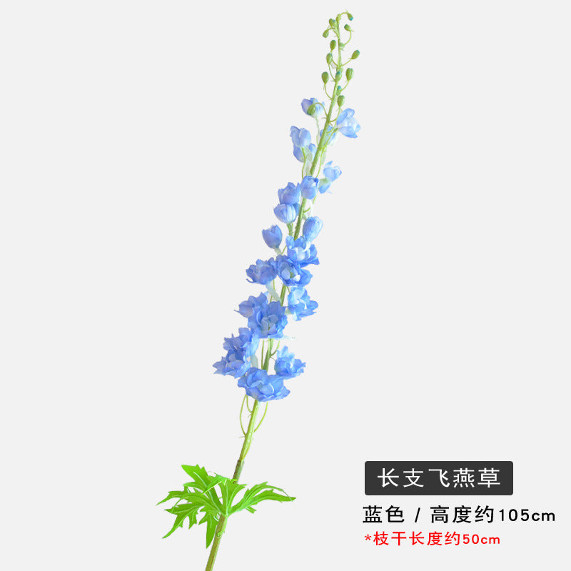 Realistic Faux Delphinium Flowers for Home Décor – Stylish Silk Flower Arrangement for Living Room, Wedding Decor, and Elegant Centerpieces