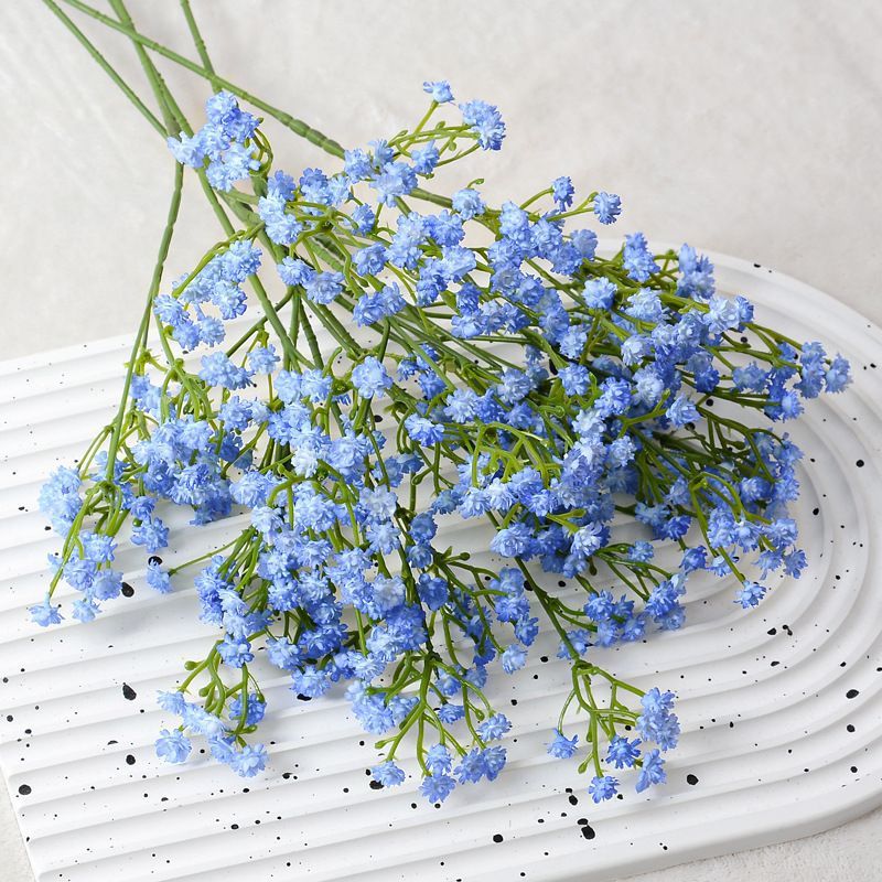 Realistic Baby's Breath 3-Prong PU Soft Rubber Single-Stem Artificial Flower Bouquet for Wedding Celebrations and Photography