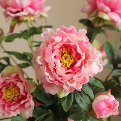 High-Quality 3-Head Artificial Peony Flowers – Perfect for Home Décor, Gardening, and Stunning Floral Arrangements