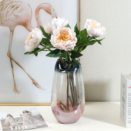 Luxurious Touch of Moisture with Realistic Peony Flower Bouquet - Perfect Home Décor Accent for Living Room Arrangements and Floral Displays