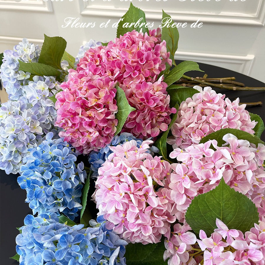 Realistic Princess Hydrangea Faux Flower Bouquet – Elegant Silk Fabric Floral Arrangement for Living Room and Dining Table Décor, Perfect for Adding a Touch of Sophistication to Your Home