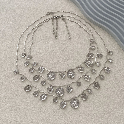 Stylish Vintage Layered Geometric Pendant Necklace for Women – Trendy Streetwear Accessory