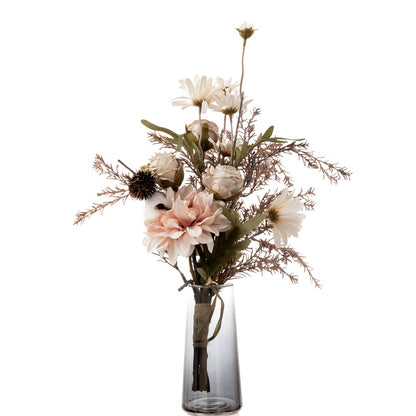 Stunning Conilia Artificial Flower Bouquet - Elegant Home Decor and Wedding Hand-Tied Floral Arrangement for Wall Decoration - CF01003