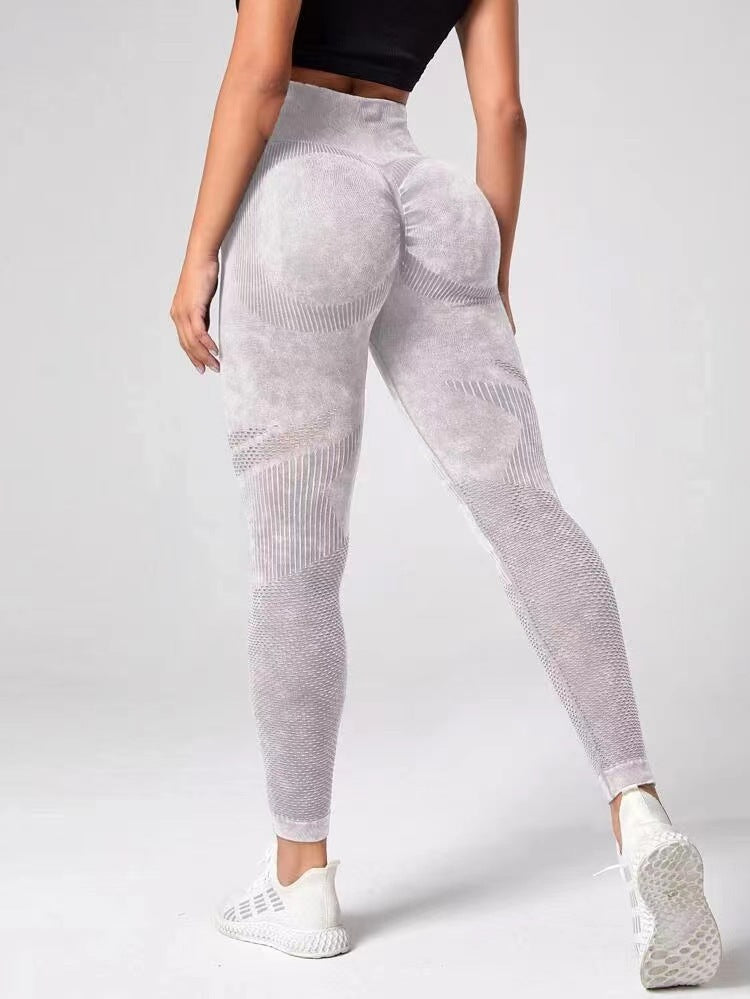 High Waisted Seamless Butt Lifting Yoga Pants Sand Washed Soft Finish Leggings for Comfort and Style