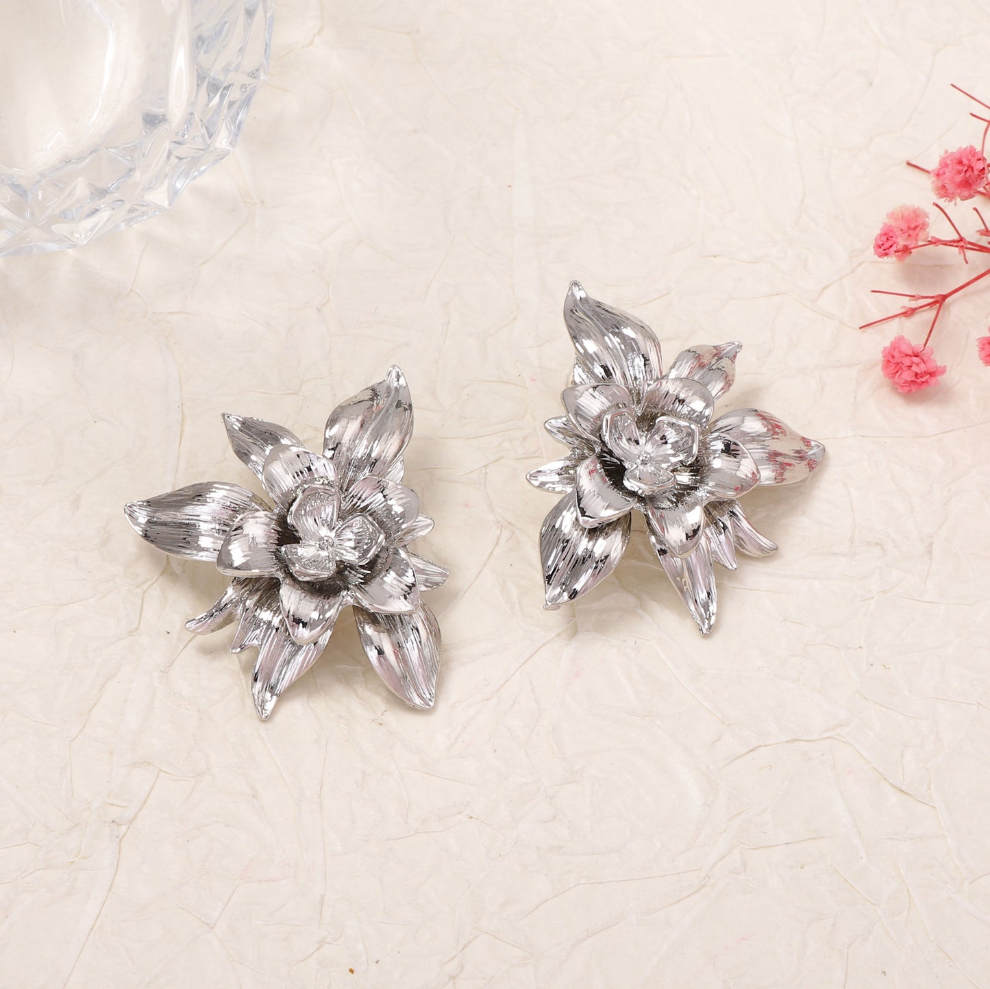 Chic Oversized 3D Floral Earrings - Versatile Statement Jewelry for Women, Perfect for Work and Everyday Elegance
