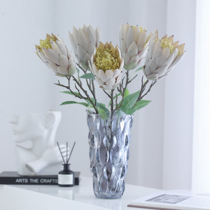 Realistic Long-Stemmed 3D King Protea Flower - Single Artificial Protea for Stunning Photography and Elegant Wedding Decor