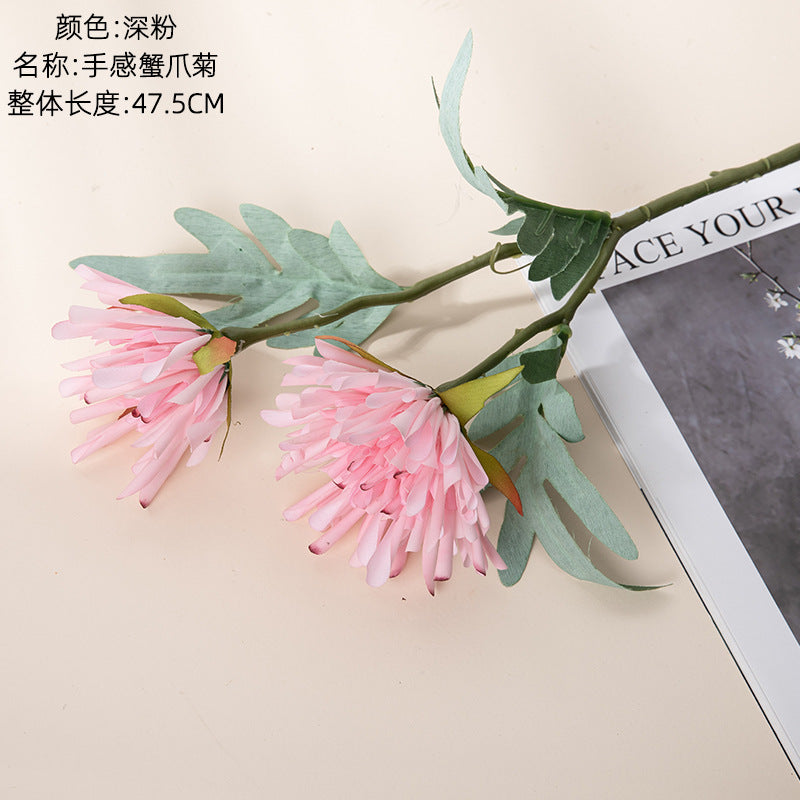 Realistic INS Crab Claw Chrysanthemum & Dragon Claw Flower Decor - Stunning Faux Botanical Arrangement for Home, Weddings, and Event Decoration - MW60011