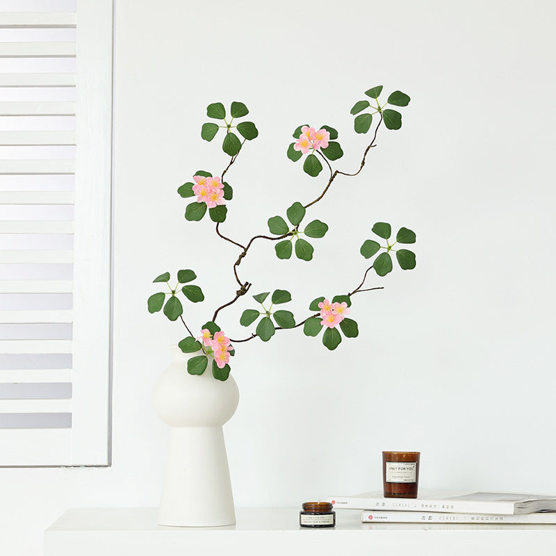 Modern Minimalist Zen-inspired Artificial Indoor Plant Décor with Flowering Lotus Leaves - Perfect for Home and Garden Landscape Design