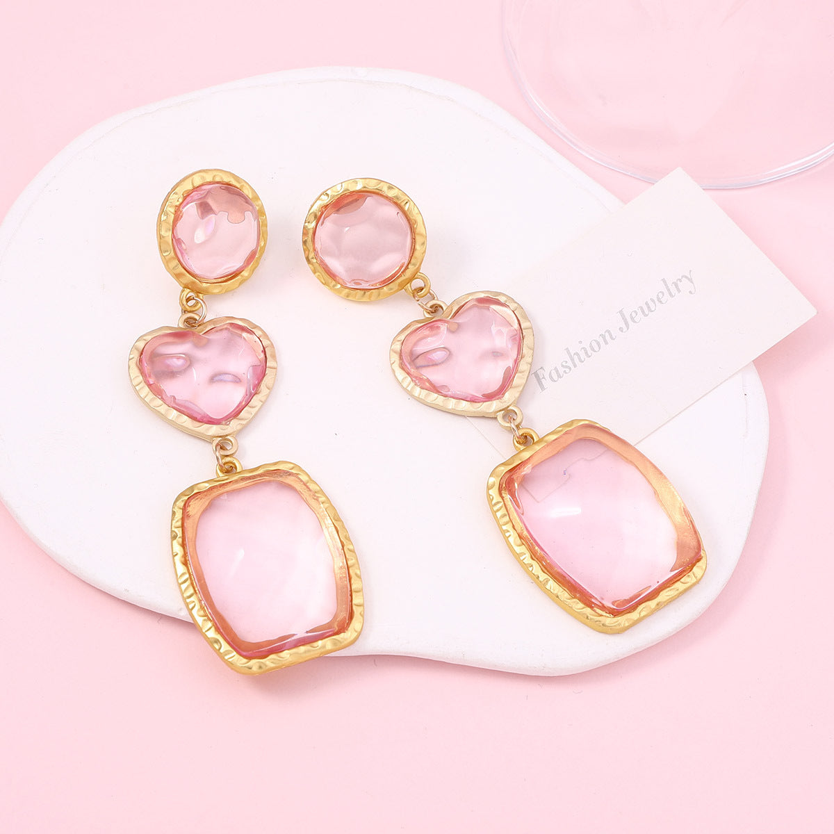Unique Irregular Transparent Multi-layer Geometric Dangle Earrings - Versatile Minimalist Statement Jewelry for Effortless Style