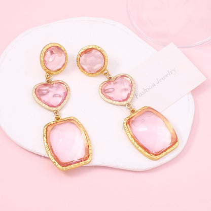 Unique Irregular Transparent Multi-layer Geometric Dangle Earrings - Versatile Minimalist Statement Jewelry for Effortless Style