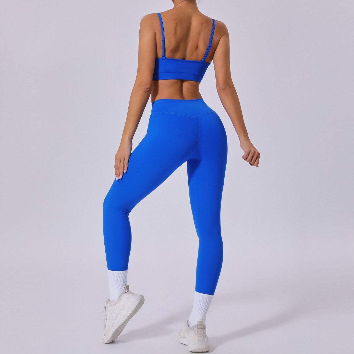 Versatile Detachable Strap Sports Bra and High Waisted Leggings Yoga Set Breathable Quick Dry Workout Outfit for Running and Fitness Enthusiasts