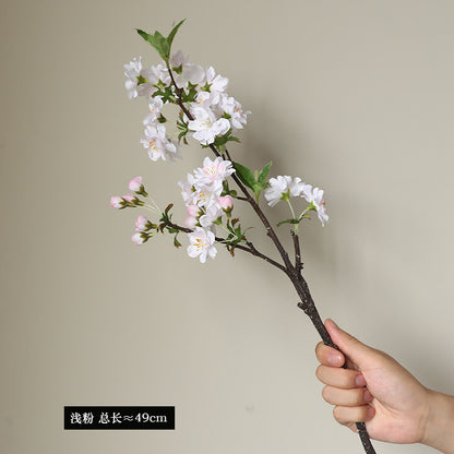 Soft Bendable Faux Cherry Blossom Branches - Nordic-Inspired Decorative Twigs for Home, Living Room, and Wedding Decor