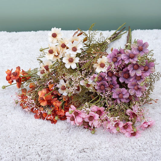 Vintage Style Artificial Dried Lavender Blossom Bouquet - 6 Stunning Stems Perfect for Home Decor, Wedding Decorations, and Event Styling