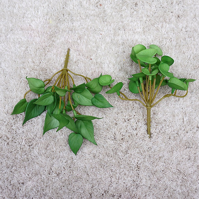 Mini Soft Silicone Money Plant - Realistic Red Anthurium Leaves - Artificial Greenery for Home Décor and Landscape Decoration