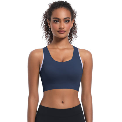 Seamless Color Blocked Sports Bra with Racerback Design Women s Comfortable Breathable Yoga and Running Tank Top