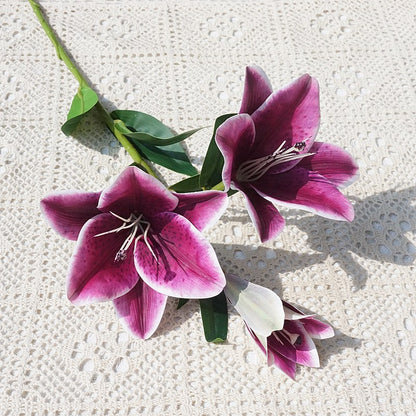 Realistic Sunlit Lily Artificial Flowers for Home Décor - Perfect for Weddings, Celebrations & Everyday Display