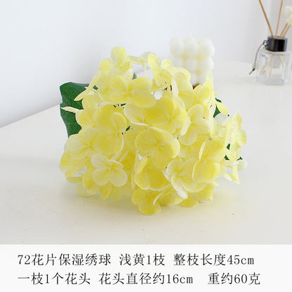 Realistic 72-Petal Hydrangea - Luxurious 3D-Printed Faux Floral Arrangement for Weddings and Home Decor - Long-Lasting Hydrating Effect