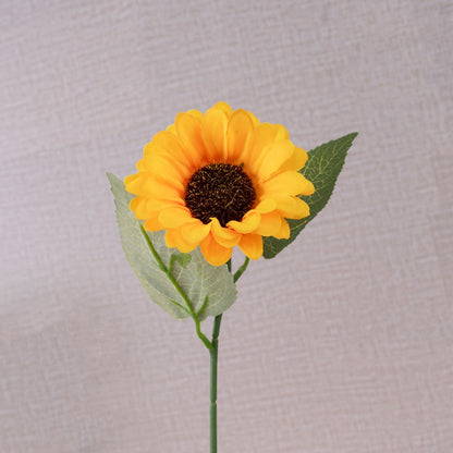 Realistic Sunflower Home Decor - Single Stem Warm Sunflower for Weddings and Celebrations | INS Style Artificial Flower CL15102