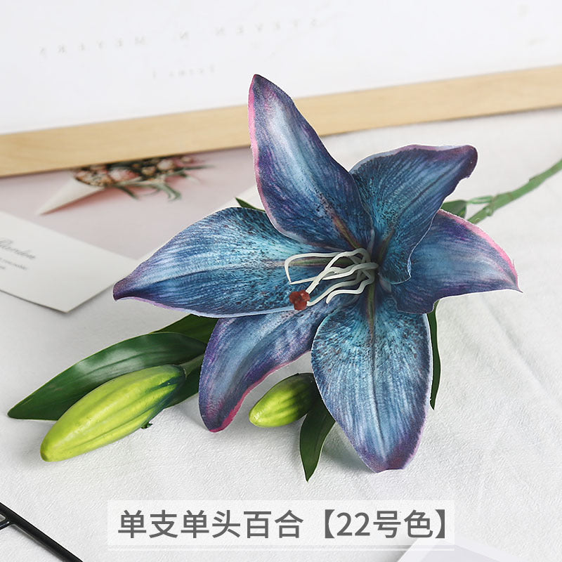 Luxurious Single-Stem Artificial Silk Lily for Wedding Decorations and Home Decor – Exquisite Pre-Made Floral Arrangement for a Touch of Elegance