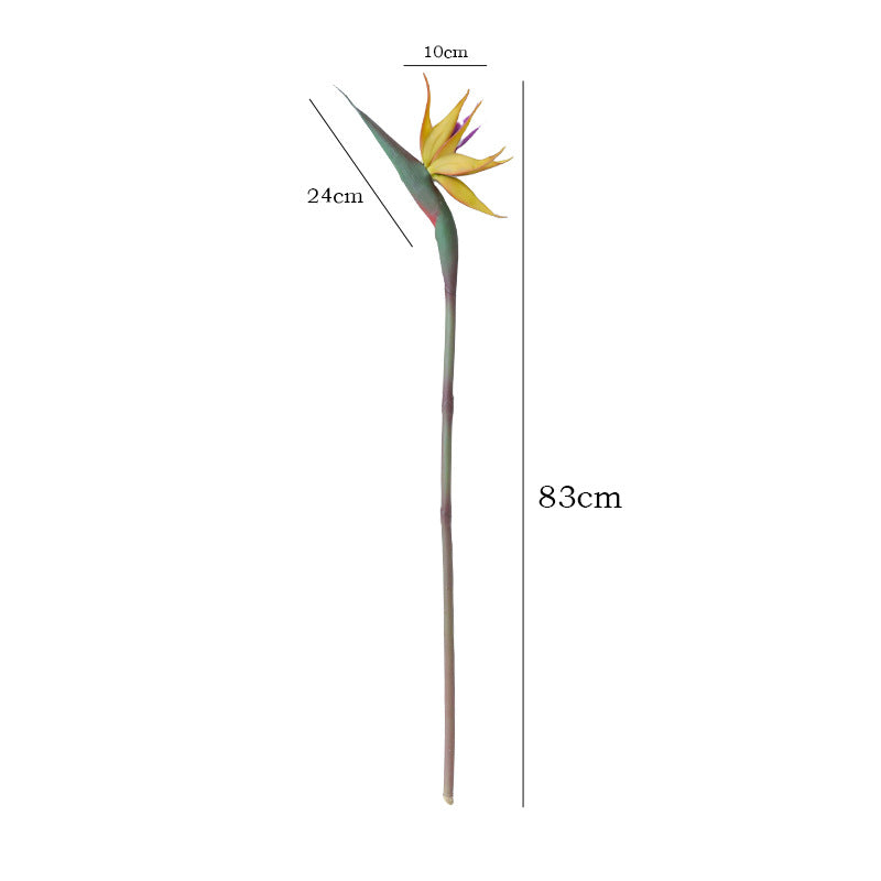 Vibrant Large Soft Rubber Feel Paradise Bird Faux Flower for Living Room, Entryway, and Home Décor – Stunning Long-Branch Design for Effortless Elegance