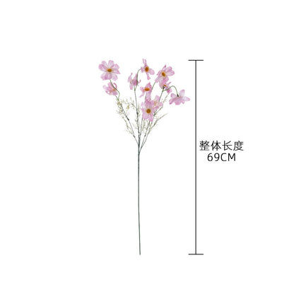 10-Stem Faux Cosmos Flower Bouquet - Vibrant Decorative Flowers for Home, Weddings & Special Events | DY-435