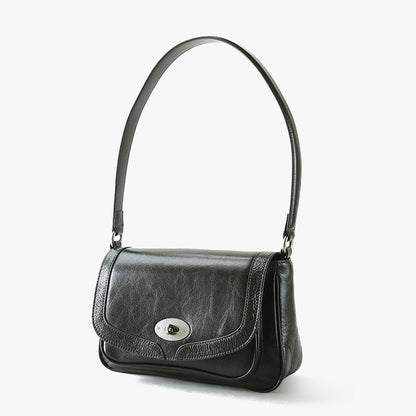 Genuine Leather Women's Bag for Autumn Winter Versatile Double Layer Cowhide Shoulder Bag for Business Casual Commutes