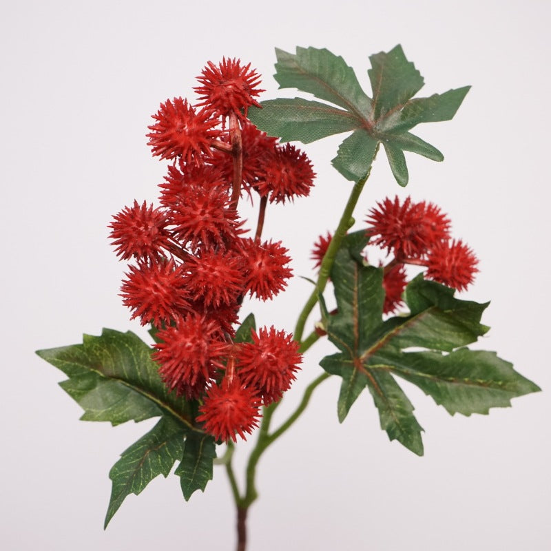 Stunning Nordic-Inspired Faux Flowers - Elegant Green & White Castor Bean and Celery Blossom Arrangements Perfect for Wedding Decor and Home Aesthetics