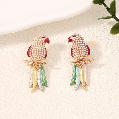 Elegant Pearl Parrot Earrings for Women – Versatile Luxury Accessories to Enhance Any Outfit