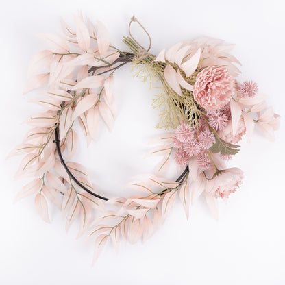 Elegant Artificial Floral Wall Hanging Hoop - Ideal for Home Décor, Wedding Bouquet, and Festive Celebrations - Beautifully Designed Faux Flowers (CF01030)