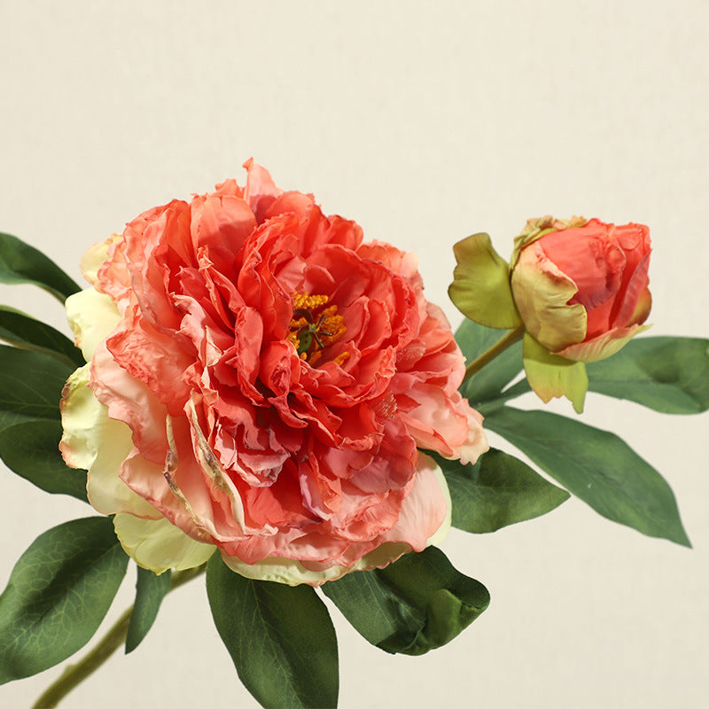 Luxury Double-Headed Peony Artificial Flowers: Elegant Home Decor for Living Room, Stunning Table Centerpiece, Realistic Floral Arrangement