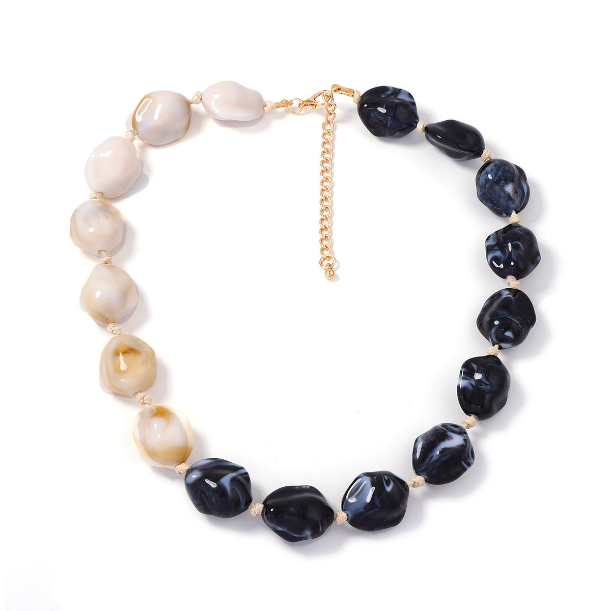 Stylish and Unique Casual Colorful Geometric Statement Beaded Necklace for Women - Versatile Multi-Color Design Perfect for Any Occasion