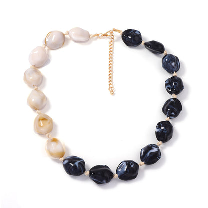 Stylish and Unique Casual Colorful Geometric Statement Beaded Necklace for Women - Versatile Multi-Color Design Perfect for Any Occasion