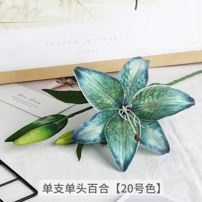 Luxurious Single-Stem Artificial Silk Lily for Wedding Decorations and Home Decor – Exquisite Pre-Made Floral Arrangement for a Touch of Elegance