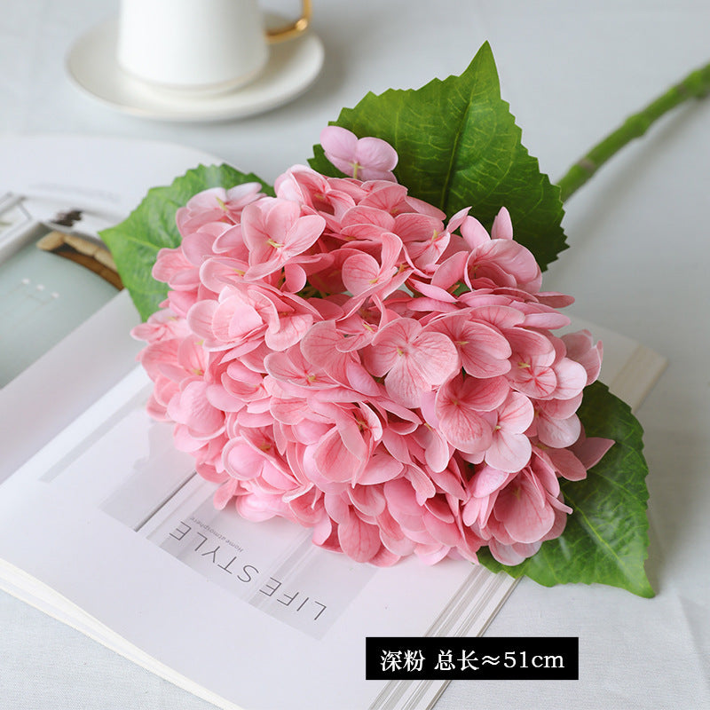 Lifelike Hydrangea Artificial Flower Bouquet for Weddings & Hotel Decor | Satin Feel, Moisture-Proof, Stunning Floral Arrangement Prop