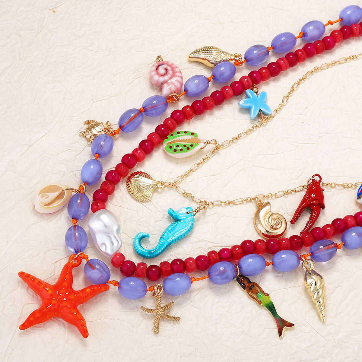 Summer Vacation Ocean-Inspired Layered Necklace for Women – Versatile, Stylish, and Perfect for Any Outfit
