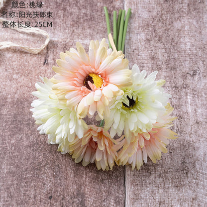 Realistic African Daisy Fake Flowers for Home Decor and Wedding Decorations - Elegant Floral Aisle and Wall Accents, Model DY1-3292