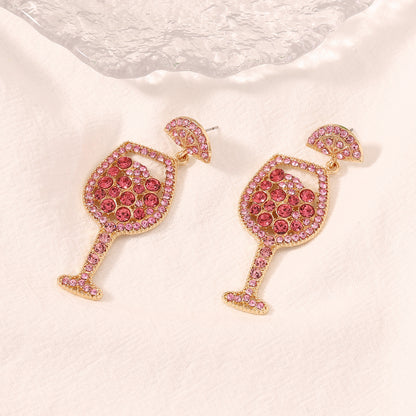 Chic Party Style Crystal-Embellished Pearl Drop Earrings - Creative Bottle Design for Trendy Women, Perfect for Gifting and Everyday Wear
