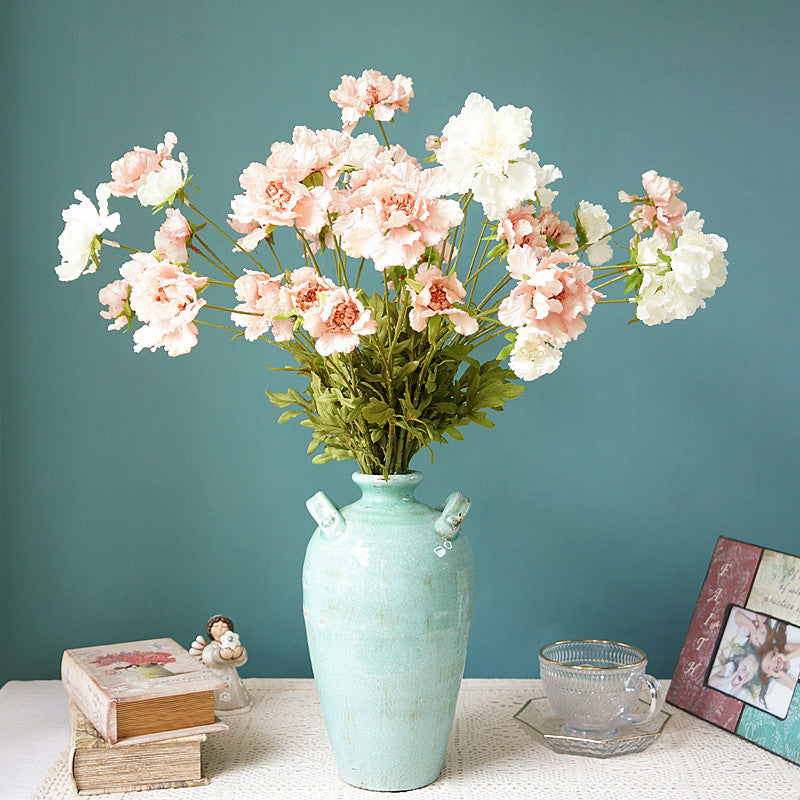 Stunning Faux Flowers - Vibrant Pompom Chrysanthemum & Cornflower - Perfect for Fashionable Home Decor, Weddings, & Photography