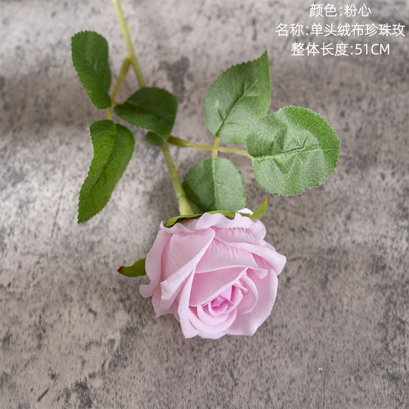 Elegant Faux Rose Wall Decor: Plush Velvet Rose and Pearl Embellished Flowers for Stunning Home and Holiday Decorations – Perfect for Any Occasion (Model MW03339Y)