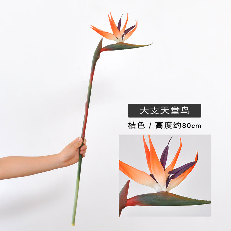 Realistic Bird of Paradise Faux Flower - Large Single Stalk for Hotel Home Decor, Elegant Floral Arrangements, Wedding Celebrations, and Stunning Photography Props